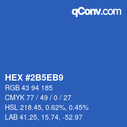 カラーコード: HEX #2B5EB9 | qconv.com