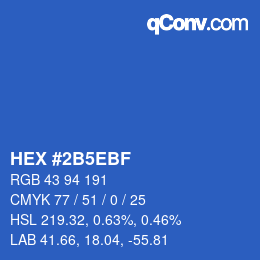 Farbcode: HEX #2B5EBF | qconv.com