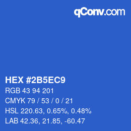 カラーコード: HEX #2B5EC9 | qconv.com