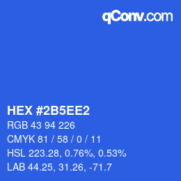 カラーコード: HEX #2B5EE2 | qconv.com