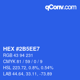 Color code: HEX #2B5EE7 | qconv.com