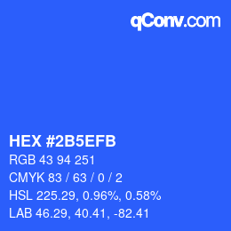 カラーコード: HEX #2B5EFB | qconv.com