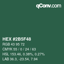 Código de color: HEX #2B5F48 | qconv.com