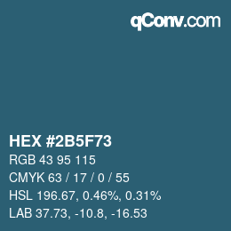 Color code: HEX #2B5F73 | qconv.com