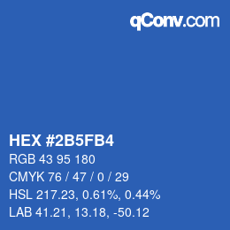 カラーコード: HEX #2B5FB4 | qconv.com