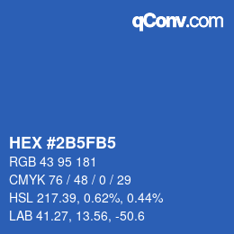 カラーコード: HEX #2B5FB5 | qconv.com