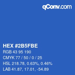 カラーコード: HEX #2B5FBE | qconv.com