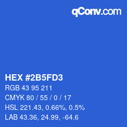 Color code: HEX #2B5FD3 | qconv.com