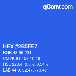 Color code: HEX #2B5FE7 | qconv.com
