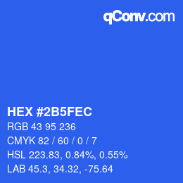 Color code: HEX #2B5FEC | qconv.com