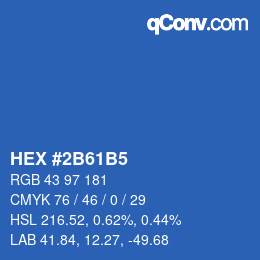 Color code: HEX #2B61B5 | qconv.com