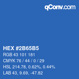 颜色代码: HEX #2B65B5 | qconv.com