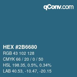 Color code: HEX #2B6680 | qconv.com