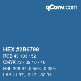 Color code: HEX #2B6798 | qconv.com