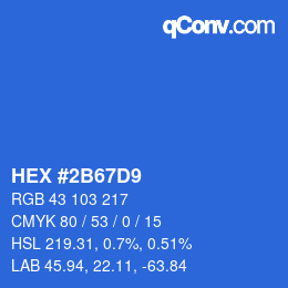 Color code: HEX #2B67D9 | qconv.com