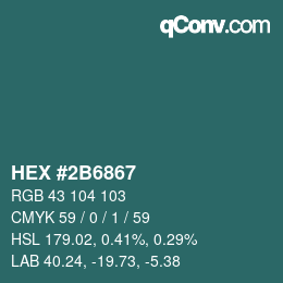 Color code: HEX #2B6867 | qconv.com