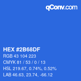 Color code: HEX #2B68DF | qconv.com