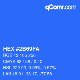 Color code: HEX #2B69FA | qconv.com
