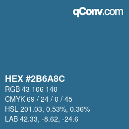 Color code: HEX #2B6A8C | qconv.com