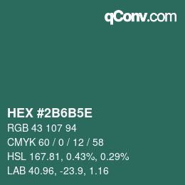 Color code: HEX #2B6B5E | qconv.com