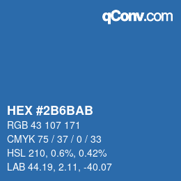 カラーコード: HEX #2B6BAB | qconv.com