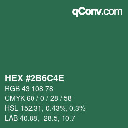 Color code: HEX #2B6C4E | qconv.com