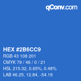 Código de color: HEX #2B6CC9 | qconv.com