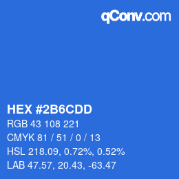 カラーコード: HEX #2B6CDD | qconv.com
