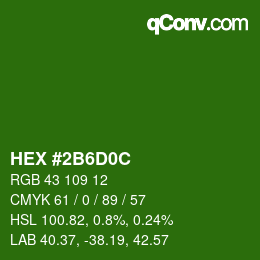 Color code: HEX #2B6D0C | qconv.com