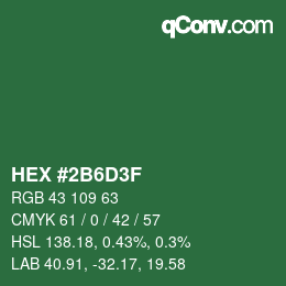 Color code: HEX #2B6D3F | qconv.com