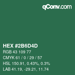 Color code: HEX #2B6D4D | qconv.com