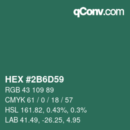 Color code: HEX #2B6D59 | qconv.com