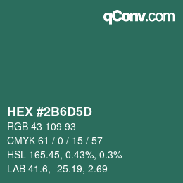 Color code: HEX #2B6D5D | qconv.com