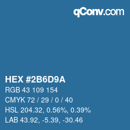 Color code: HEX #2B6D9A | qconv.com