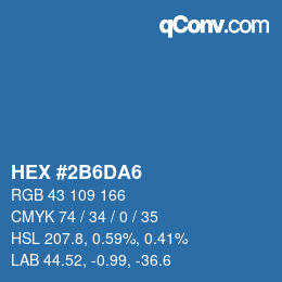 颜色代码: HEX #2B6DA6 | qconv.com