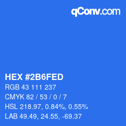 カラーコード: HEX #2B6FED | qconv.com