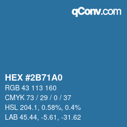 Color code: HEX #2B71A0 | qconv.com