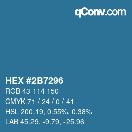 Color code: HEX #2B7296 | qconv.com