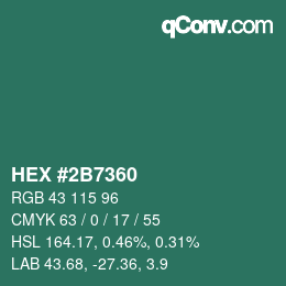 Color code: HEX #2B7360 | qconv.com