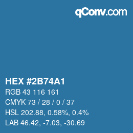 Farbcode: HEX #2B74A1 | qconv.com