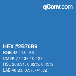 Color code: HEX #2B76B9 | qconv.com