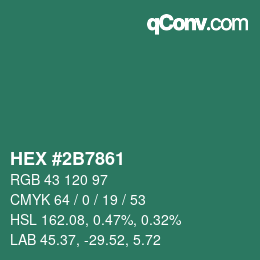 Color code: HEX #2B7861 | qconv.com