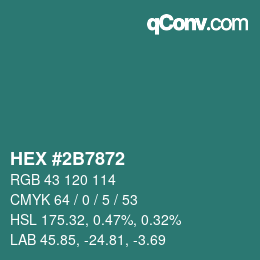 Color code: HEX #2B7872 | qconv.com