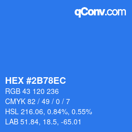 Color code: HEX #2B78EC | qconv.com