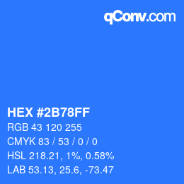 Color code: HEX #2B78FF | qconv.com