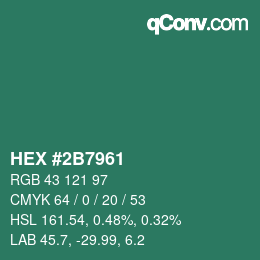 Color code: HEX #2B7961 | qconv.com
