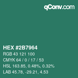 Color code: HEX #2B7964 | qconv.com