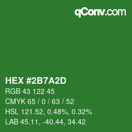 Color code: HEX #2B7A2D | qconv.com