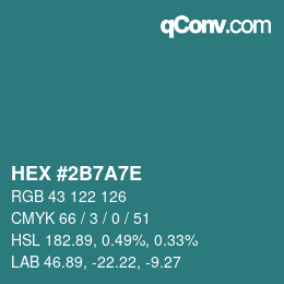 Color code: HEX #2B7A7E | qconv.com