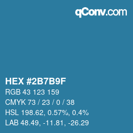 Color code: HEX #2B7B9F | qconv.com